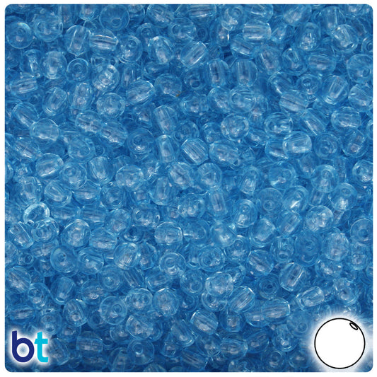BeadTin Light Sapphire Transparent 5mm Round Plastic Craft Beads (700pcs)