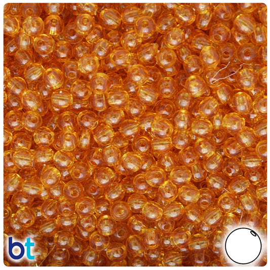 BeadTin Topaz Transparent 5mm Round Plastic Craft Beads (700pcs)