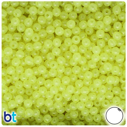 BeadTin Yellow Glow 5mm Round Plastic Craft Beads (700pcs)