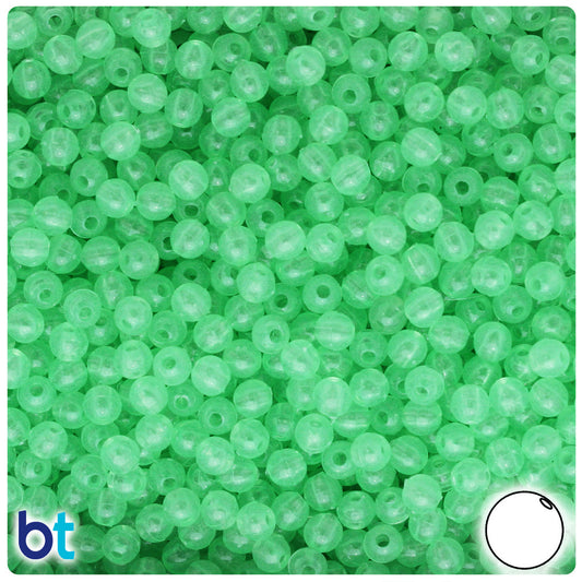 BeadTin Green Glow 5mm Round Plastic Craft Beads (700pcs)