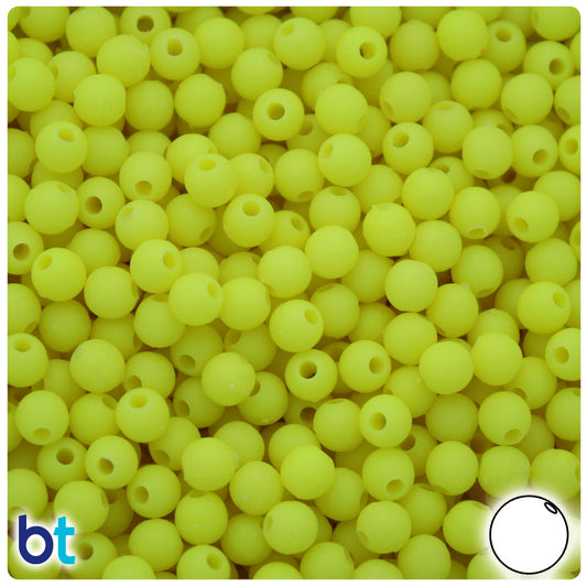 BeadTin Chartreuse Matte 5mm Round Plastic Craft Beads (700pcs)