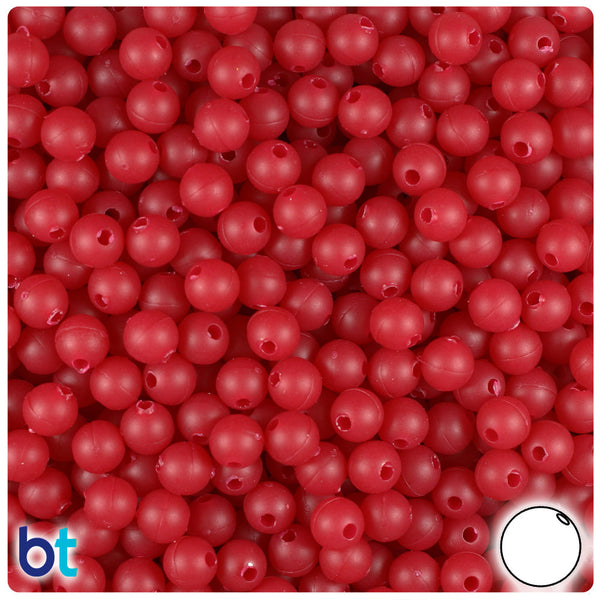 BeadTin Burgundy Matte 6mm Round Plastic Craft Beads (500pcs)