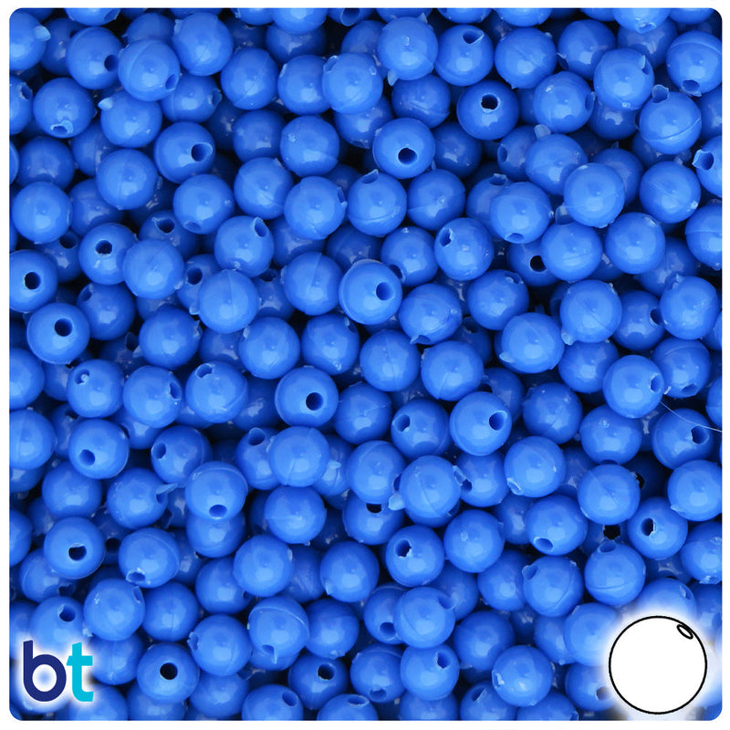 BeadTin Periwinkle Opaque 6mm Round Plastic Craft Beads (500pcs)