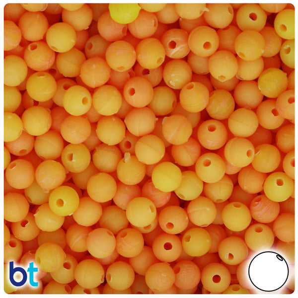 BeadTin Golden Roe Matte 6mm Round Plastic Craft Beads (500pcs)