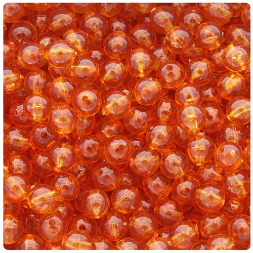 BeadTin Topaz Transparent 8mm Round Plastic Craft Beads (300pcs)