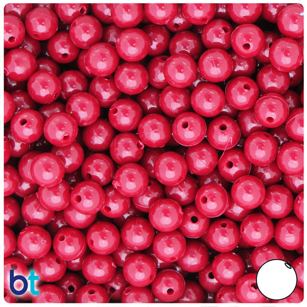 BeadTin Burgundy Opaque 8mm Round Plastic Craft Beads (300pcs)