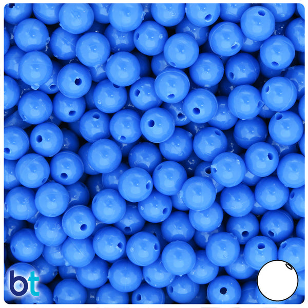 BeadTin Periwinkle Opaque 8mm Round Plastic Craft Beads (300pcs)