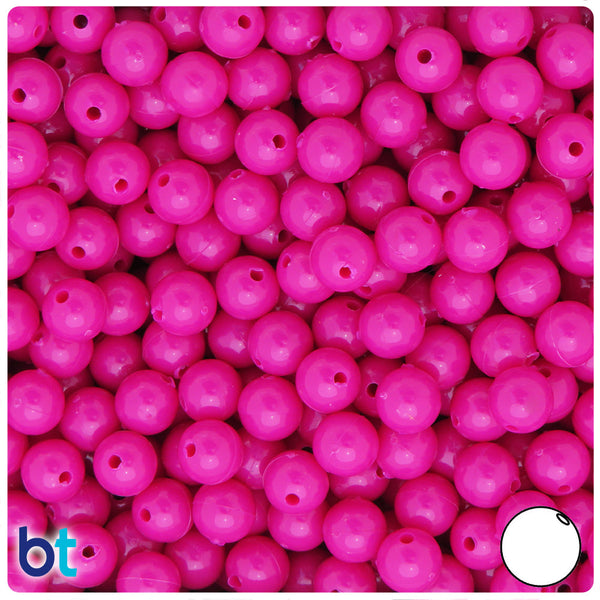 BeadTin Mulberry Opaque 8mm Round Plastic Craft Beads (300pcs)