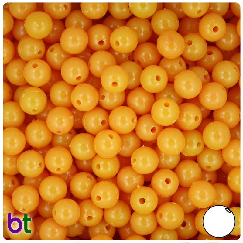 BeadTin Golden Roe Opaque 8mm Round Plastic Craft Beads (300pcs)