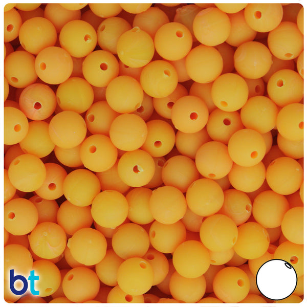 BeadTin Golden Roe Matte 8mm Round Plastic Craft Beads (300pcs)