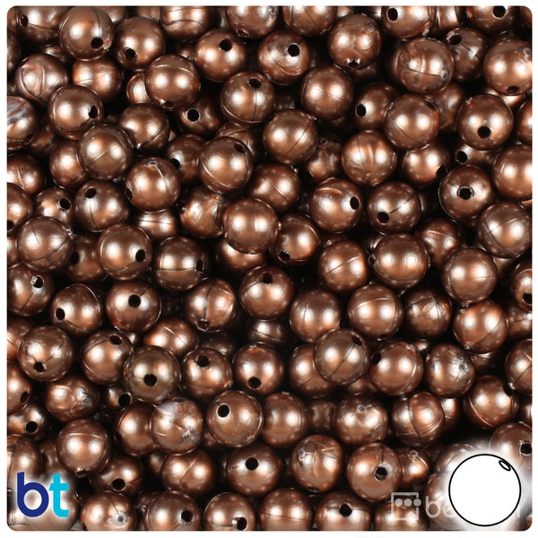 BeadTin Bronze Pearl 8mm Round Plastic Craft Beads (300pcs)