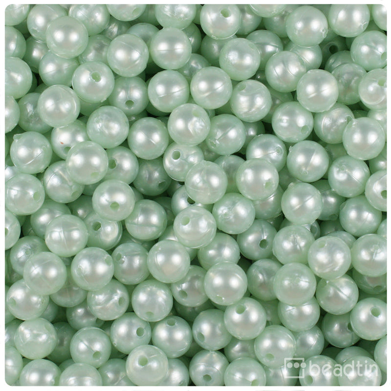 BeadTin Sea Foam Pearl 8mm Round Plastic Craft Beads (300pcs)