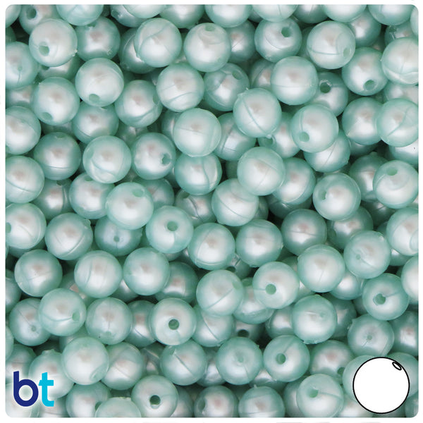 BeadTin Light Caribbean Pearl 8mm Round Plastic Craft Beads (300pcs)