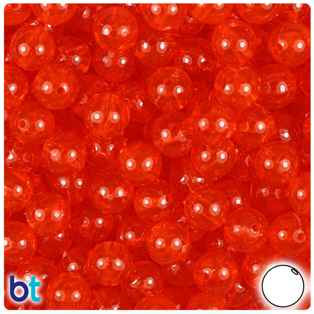 BeadTin Hyacinth Transparent 10mm Round Plastic Craft Beads (150pcs)