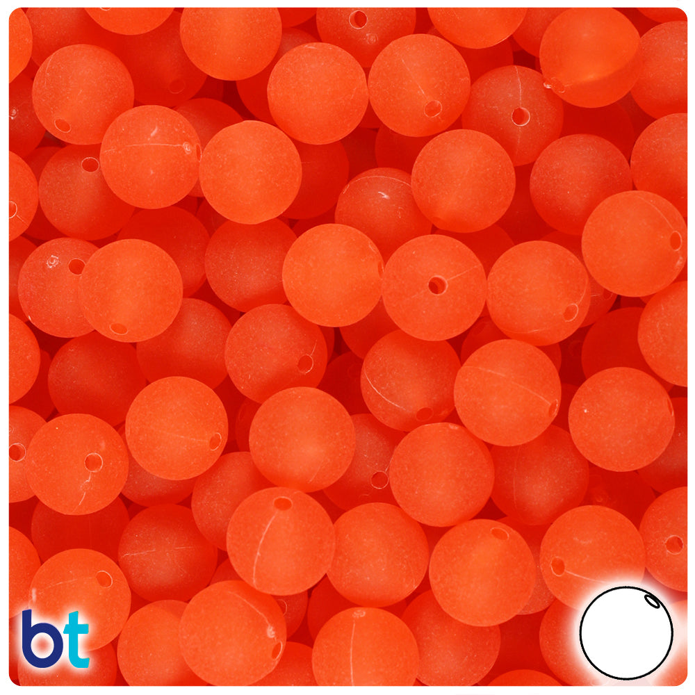 BeadTin Hyacinth Frosted 10mm Round Plastic Craft Beads (150pcs)