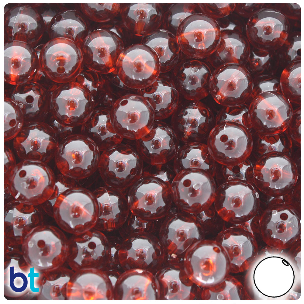 BeadTin Tortoise Transparent 10mm Round Plastic Craft Beads (150pcs)