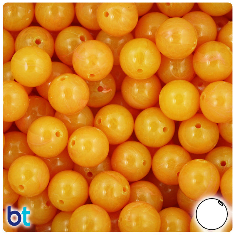 BeadTin Golden Roe Opaque 12mm Round Plastic Craft Beads (60pcs)