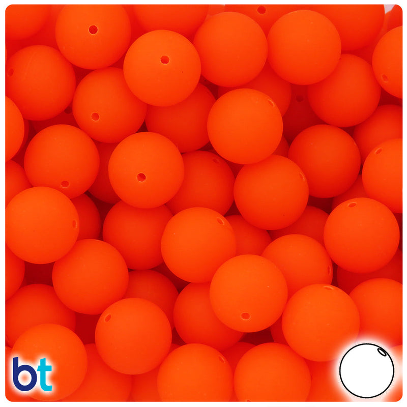 BeadTin Tangelo Matte 14mm Round Plastic Craft Beads (36pcs)