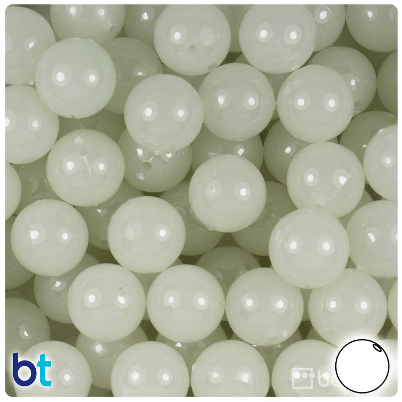 BeadTin Night Glow-in-the-Dark 14mm Round Plastic Craft Beads (36pcs)