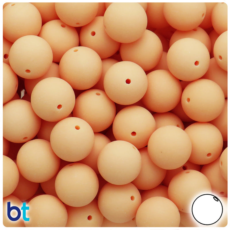 BeadTin Cream Swirl Matte 14mm Round Plastic Craft Beads (36pcs)