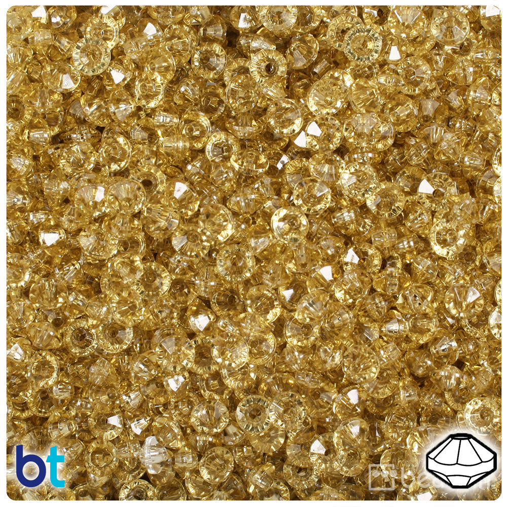 BeadTin Smoke Topaz Transparent 6mm Faceted Rondelle Plastic Craft Beads (1350pcs)