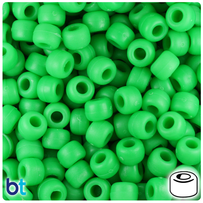 BeadTin Grasshopper Matte 9mm Barrel Plastic Pony Beads (500pcs)