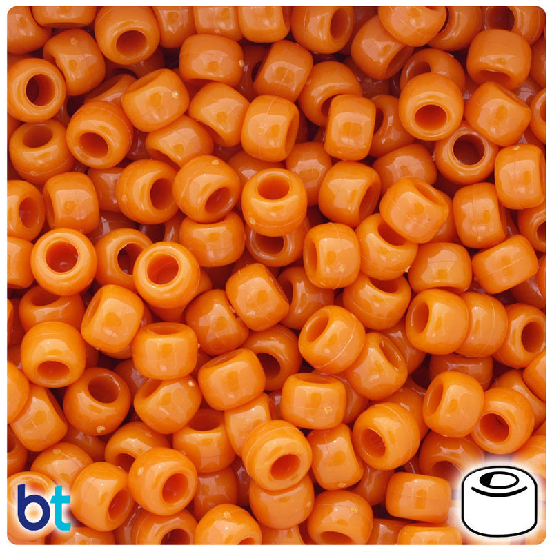 BeadTin Butternut Opaque 9mm Barrel Plastic Pony Beads (500pcs)