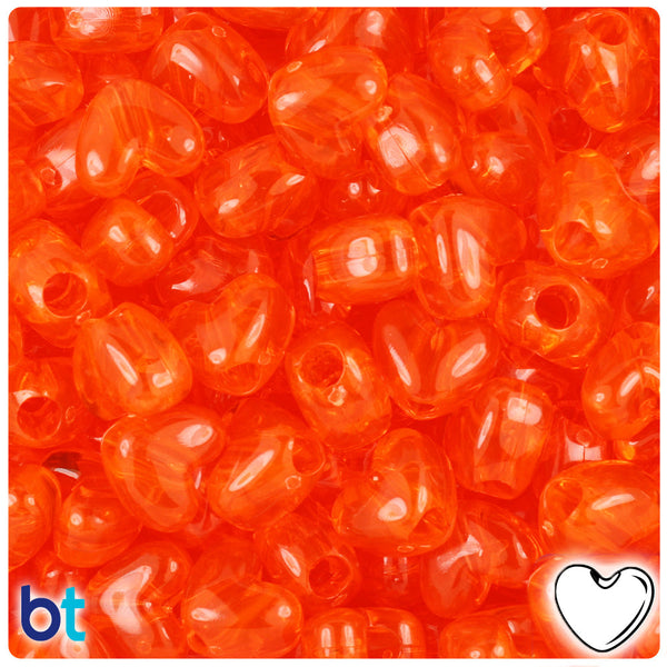 BeadTin Hyacinth Transparent 12mm Heart (VH) Plastic Pony Beads (250pcs)