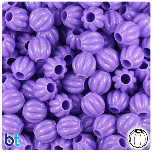 BeadTin Lilac Opaque 10mm Melon Plastic Pony Beads (300pcs)