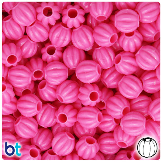 BeadTin Dark Pink Opaque 10mm Melon Plastic Pony Beads (300pcs)