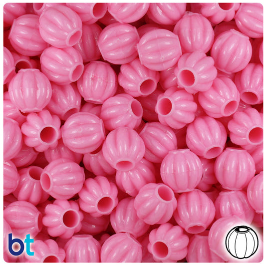 BeadTin Baby Pink Opaque 10mm Melon Plastic Pony Beads (300pcs)