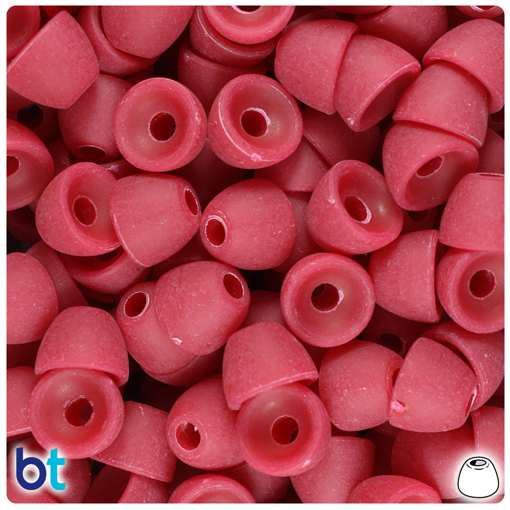 BeadTin Burgundy Matte 12mm Bell Plastic Pony Beads (50pcs)