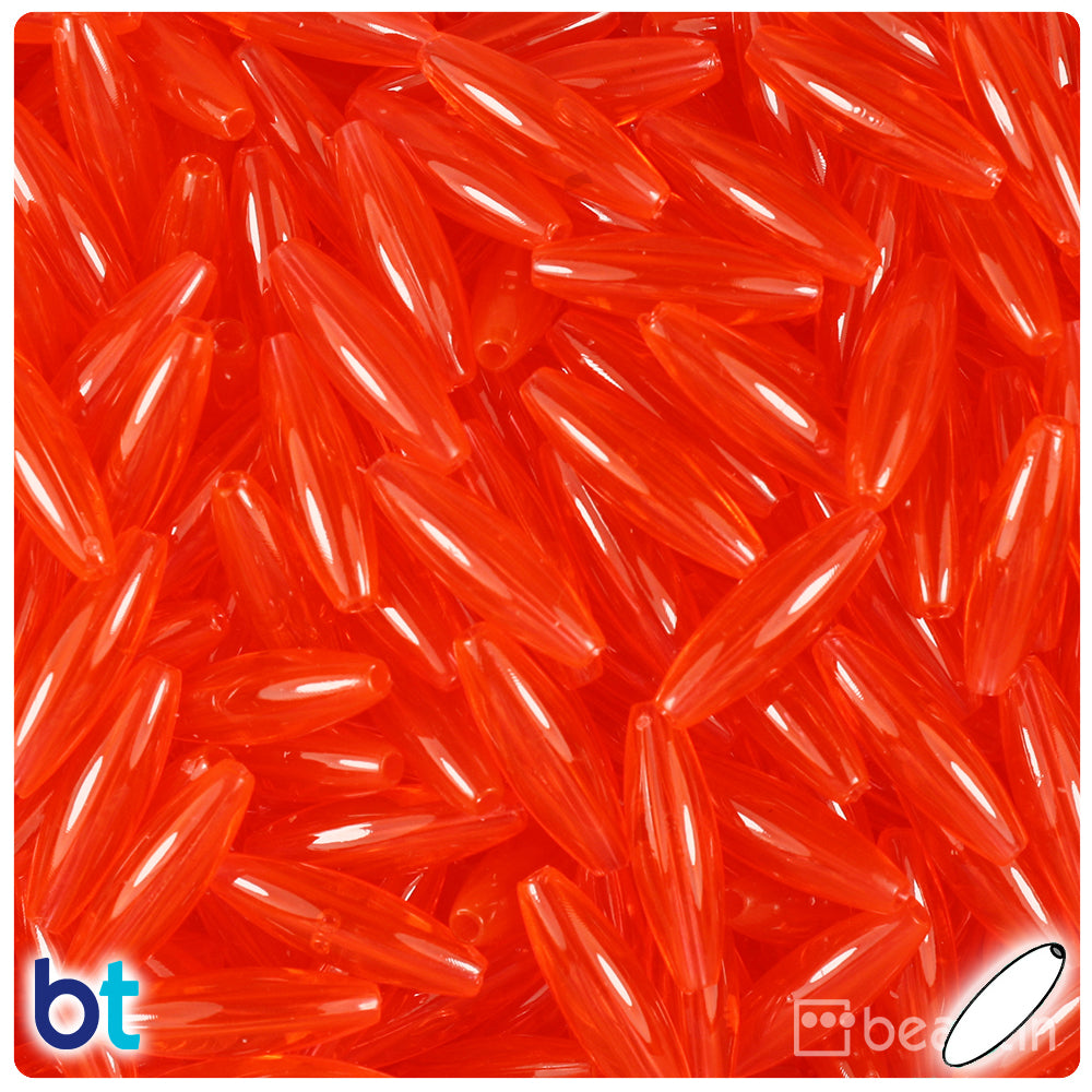 BeadTin Hyacinth Transparent 19mm Spaghetti Plastic Craft Beads (150pcs)