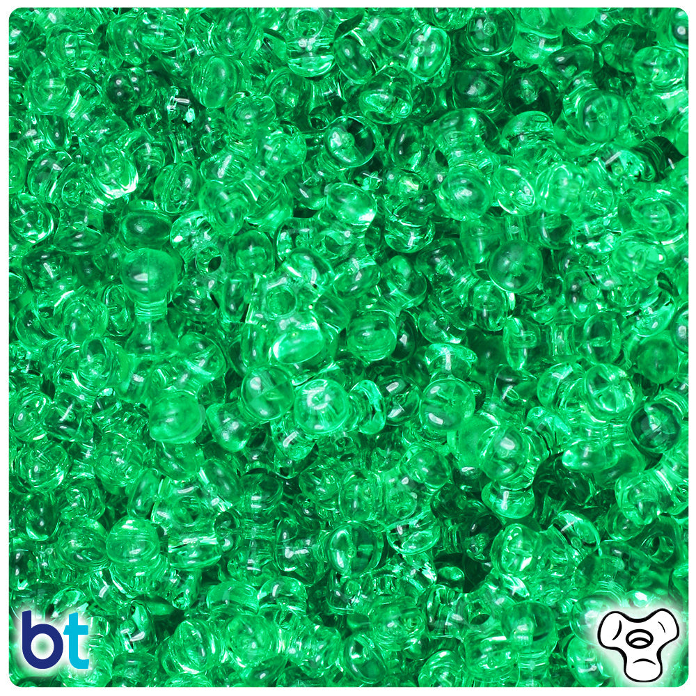 BeadTin Mint Transparent 11mm TriBead Plastic Craft Beads (500pcs)