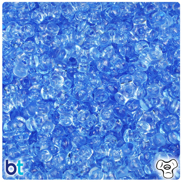 BeadTin Light Sapphire Transparent 11mm TriBead Plastic Craft Beads (500pcs)