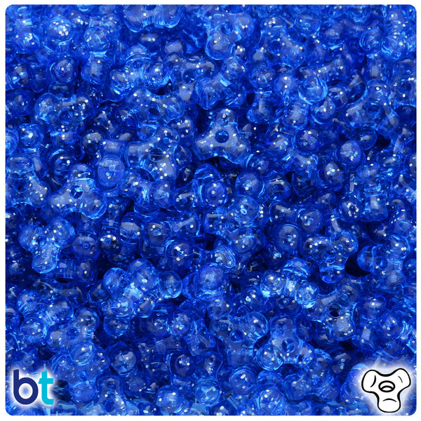 BeadTin Dark Sapphire Sparkle 11mm TriBead Plastic Craft Beads (500pcs)