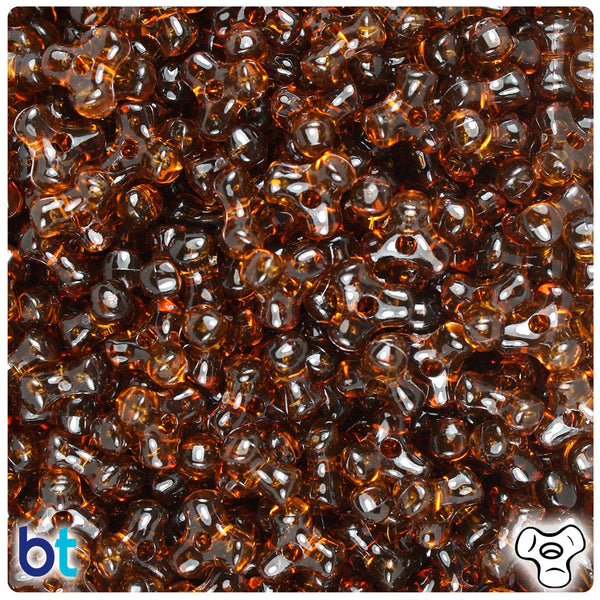 BeadTin Root Beer Transparent 11mm TriBead Plastic Craft Beads (500pcs)