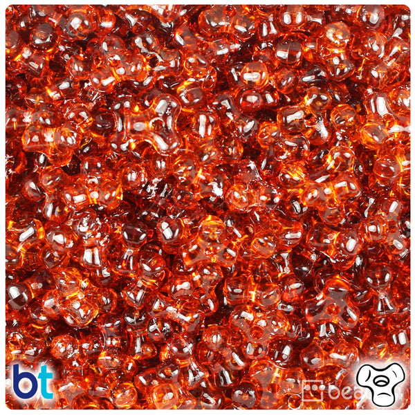 BeadTin Tortoise Transparent 11mm TriBead Plastic Craft Beads (500pcs)