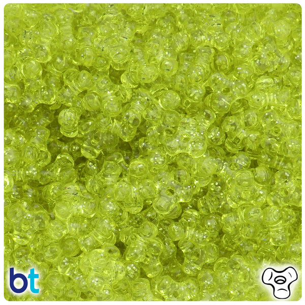 BeadTin Yellow Sparkle 11mm TriBead Plastic Craft Beads (500pcs)