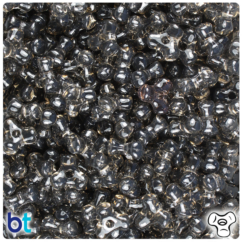 BeadTin Jet Transparent 11mm TriBead Plastic Craft Beads (500pcs)