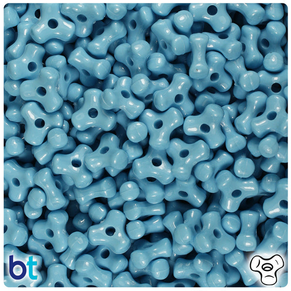 BeadTin Baby Blue Opaque 11mm TriBead Plastic Craft Beads (500pcs)