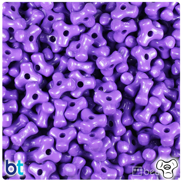 BeadTin Dark Lilac Opaque 11mm TriBead Plastic Craft Beads (500pcs)