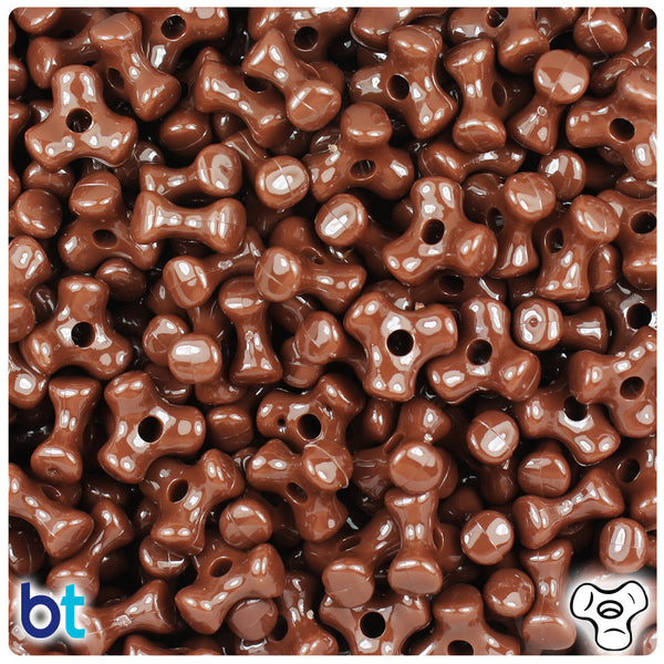 BeadTin Chocolate Opaque 11mm TriBead Plastic Craft Beads (500pcs)