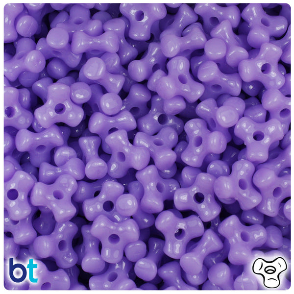 BeadTin Lilac Opaque 11mm TriBead Plastic Craft Beads (500pcs)