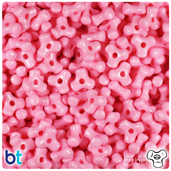 BeadTin Baby Pink Opaque 11mm TriBead Plastic Craft Beads (500pcs)