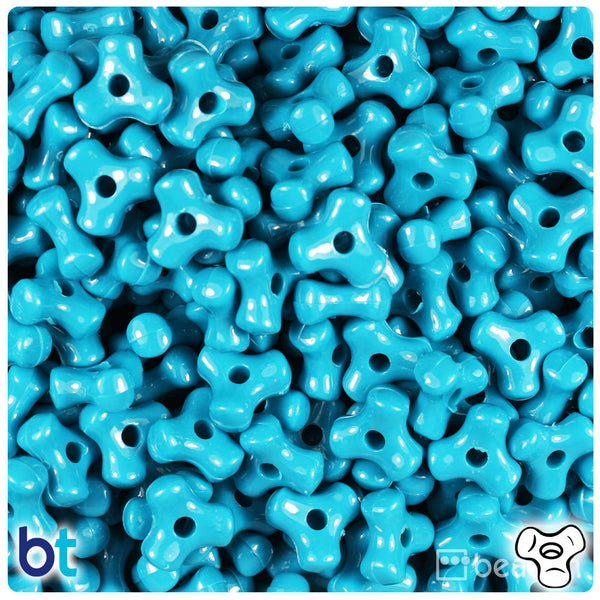 BeadTin Dark Turquoise Opaque 11mm TriBead Plastic Craft Beads (500pcs)