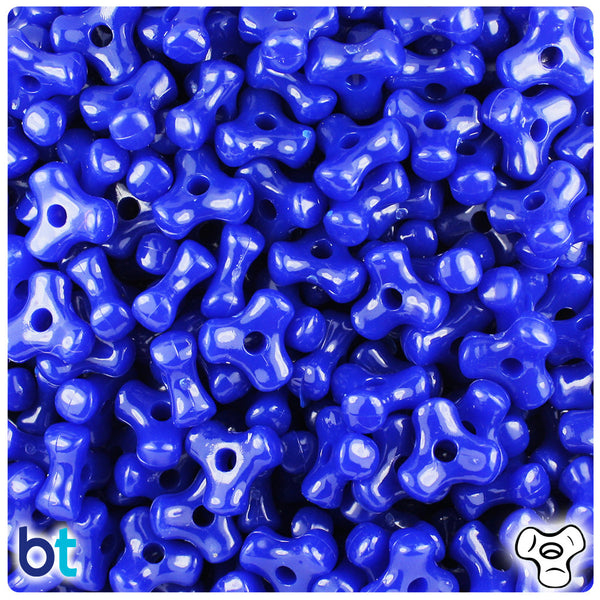 BeadTin Royal Blue Opaque 11mm TriBead Plastic Craft Beads (500pcs)