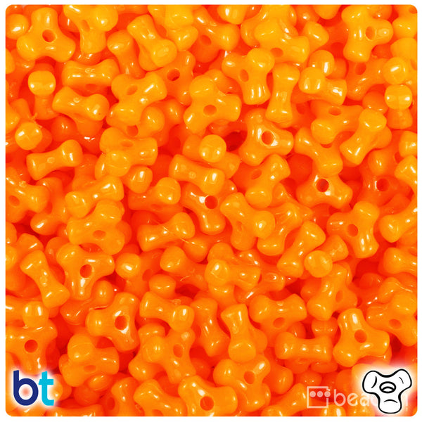 BeadTin Orange Opaque 11mm TriBead Plastic Craft Beads (500pcs)