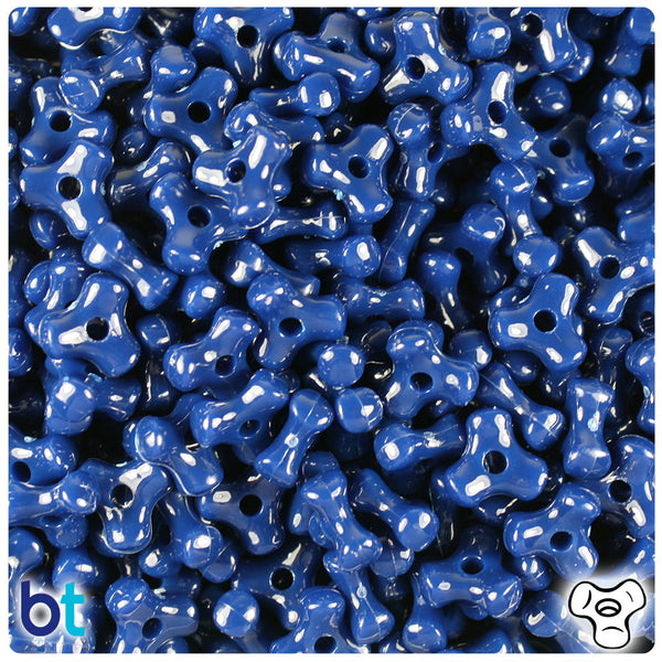 BeadTin Navy Opaque 11mm TriBead Plastic Craft Beads (500pcs)