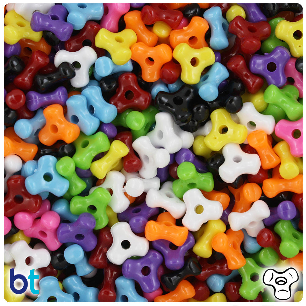 BeadTin Opaque Mix 11mm TriBead Plastic Craft Beads (500pcs)